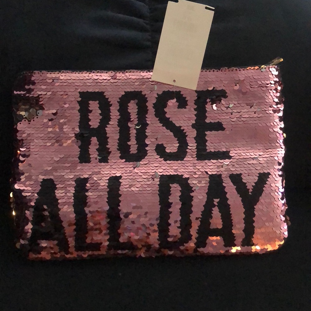 NWT Rose All Day Flip Sequin Clutch